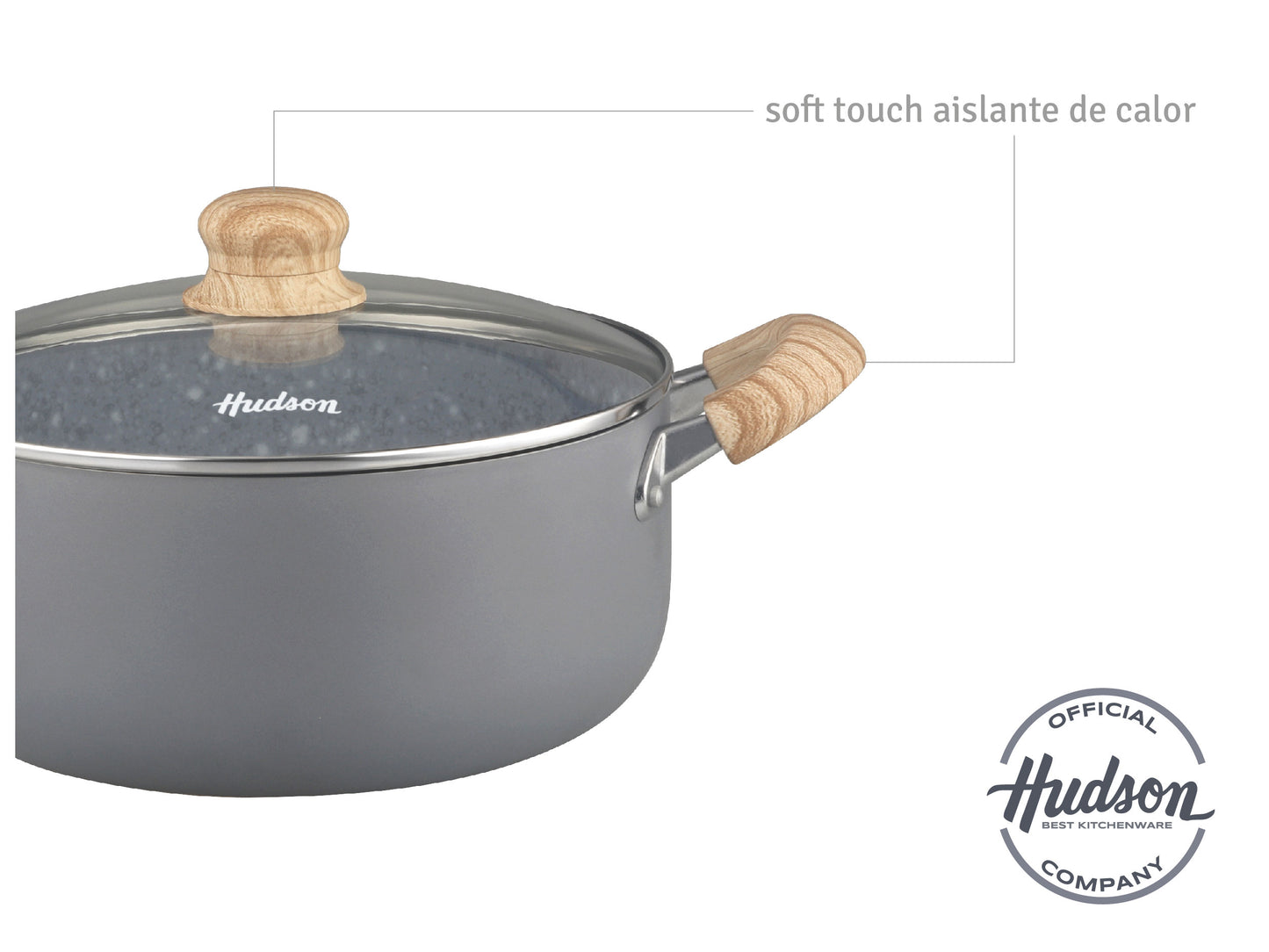 Set Bateria Linea Granito Hudson Con Antiadherente 6 Piezas