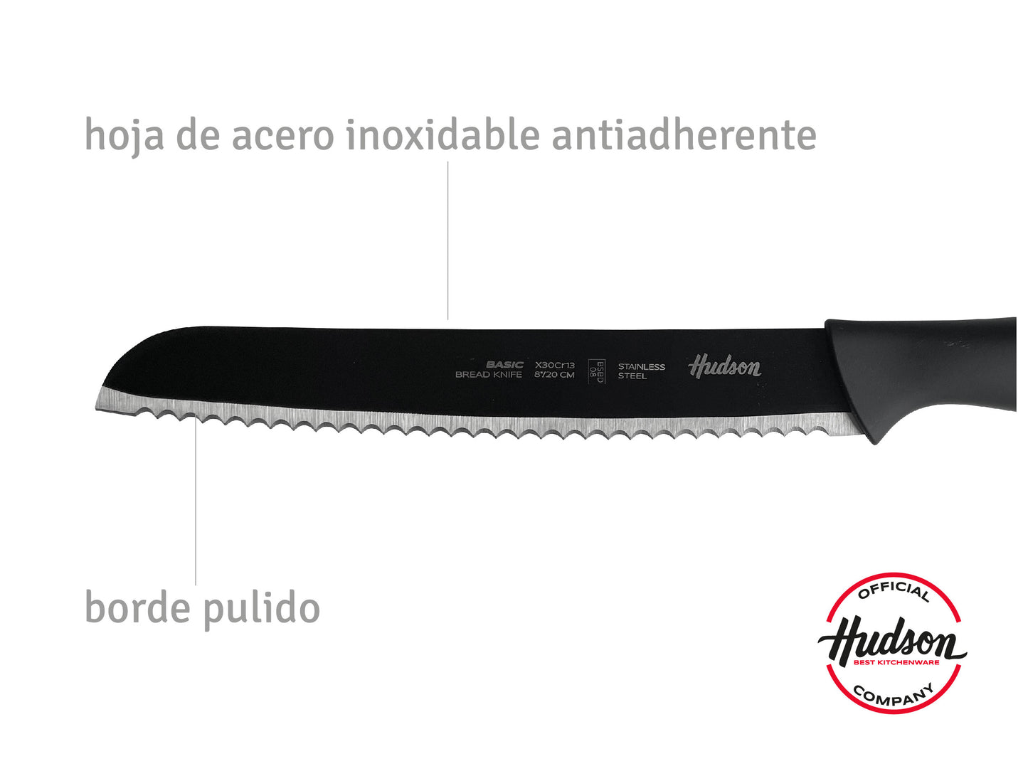 Cuchillo Para Pan Acero Inoxidable 7'' Linea Hudson Basic