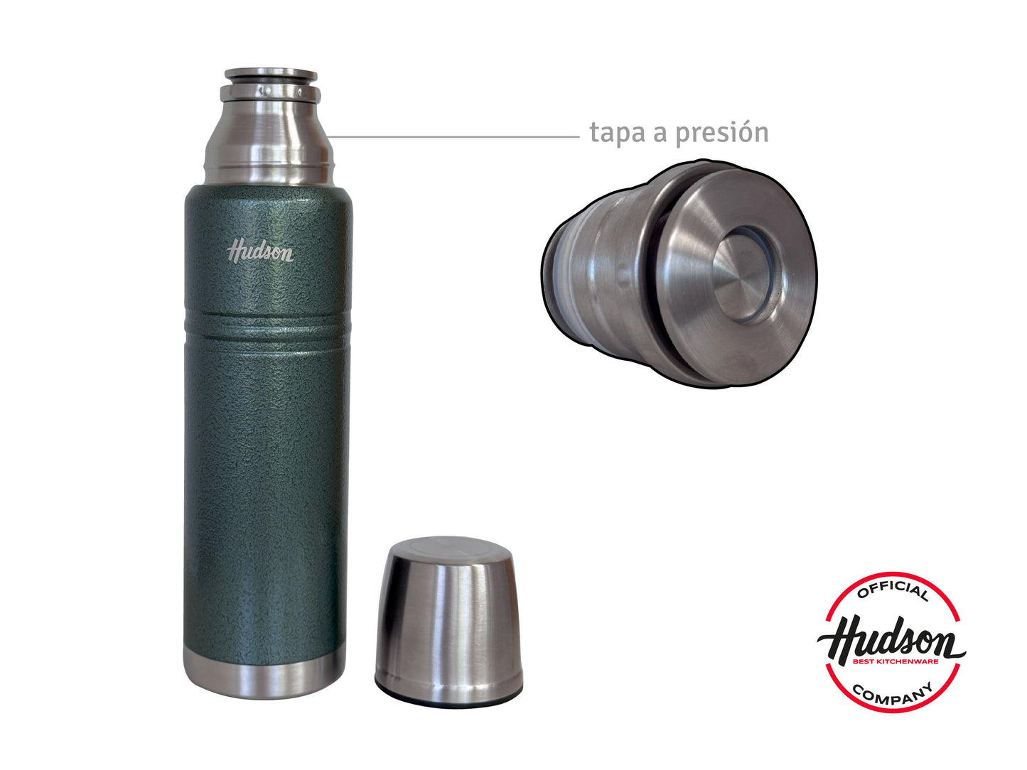 Termo Botella Térmica 1L Acero Inoxidable Doble Pared Negro