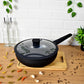 Wok Aluminio 6.3 L 32 cm 2 Piezas Antiadherente PTFE Negro Mango de Soft Touch