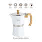 Cafetera Italiana Blanco 250 ml Aluminio + Mango Soft Touch   Línea Cafeteras