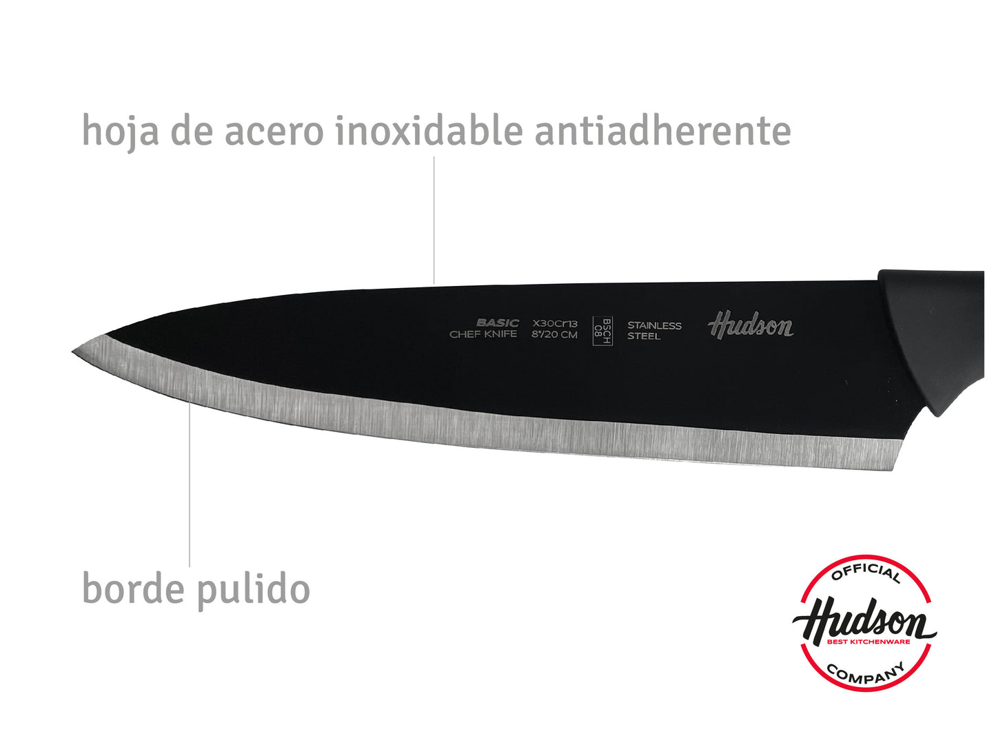 Cuchillo Chef 8'' Basic Linea Hudson Acero Inoxidable