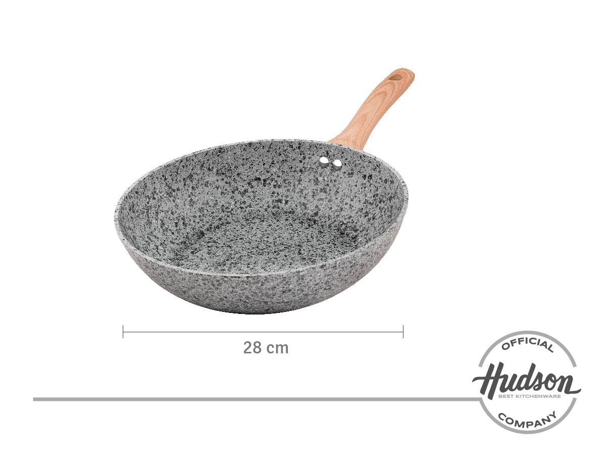 HUDSON Wok Granito Stone Aluminio Forjado Antiadherente 28cm