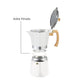 Cafetera Italiana Blanco 250 ml Aluminio + Mango Soft Touch   Línea Cafeteras