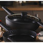 Wok Aluminio 6.3 L 32 cm 2 Piezas Antiadherente PTFE Negro Mango de Soft Touch