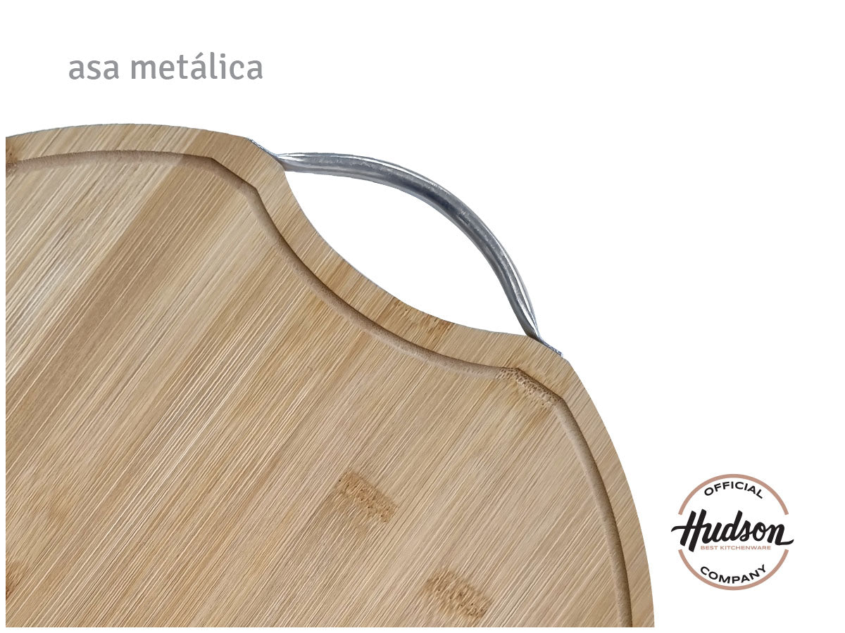 Tabla Pizzera De Madera Bambú Cocina Hudson 36 Cm X 1,5 Cm