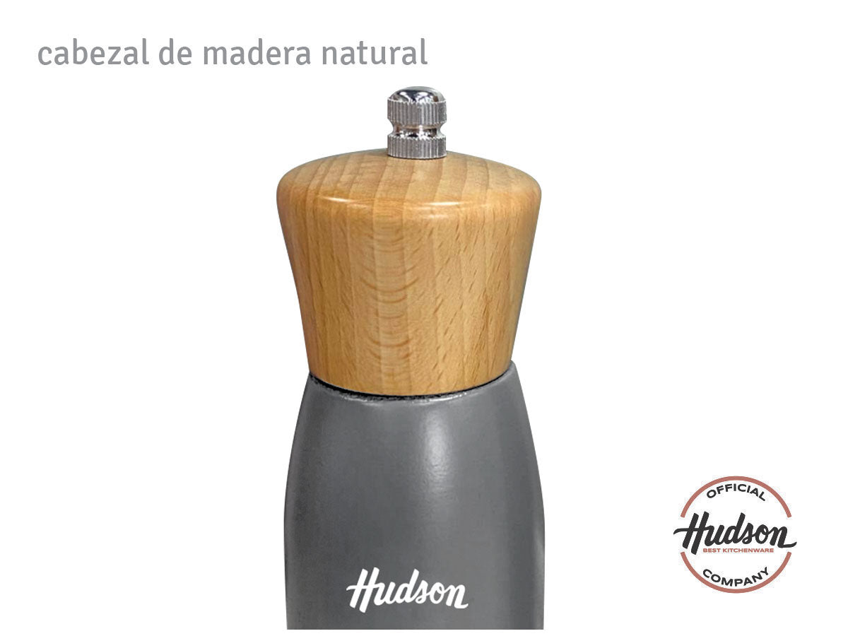 Molinillo De Madera Hudson Laqueado Color Gris 15 Cm