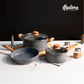 Batería Granito Stone Aluminio Forjado Olla 24 Cm Y 18 Cm + Sartén 24 Cm