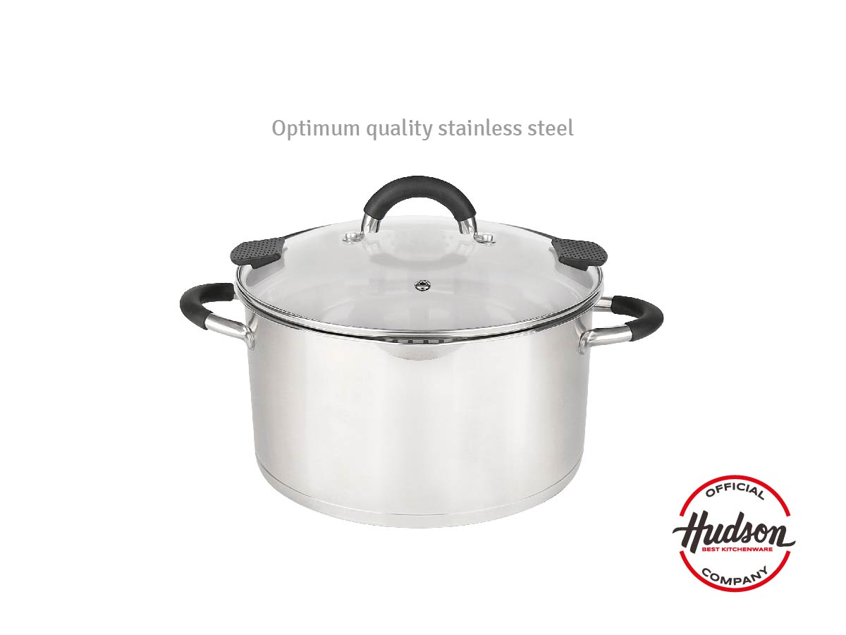 Cacerola Acero Inoxidable 26cm Inducción Hudson Triple Fondo