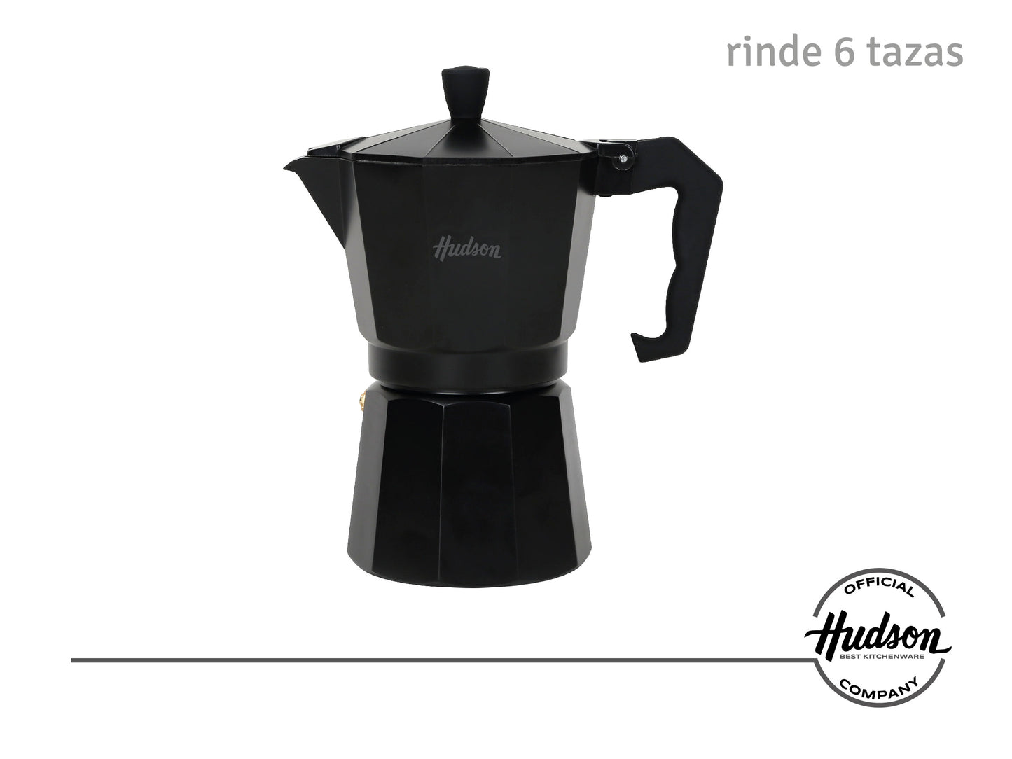 Cafetera De Aluminio Black Italiana Induccion 6 Tazas Hudson