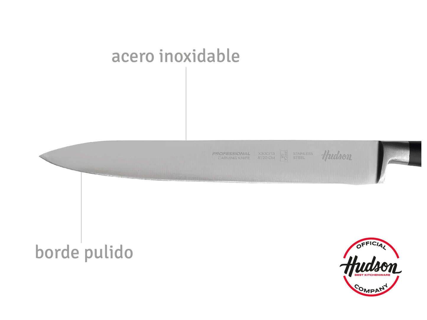 Cuchillo De Pan 8 Linea Hudson Acero Inoxidable Con Remache