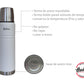 Termo Botella Térmica 1L Acero Inoxidable Doble Pared Blanco