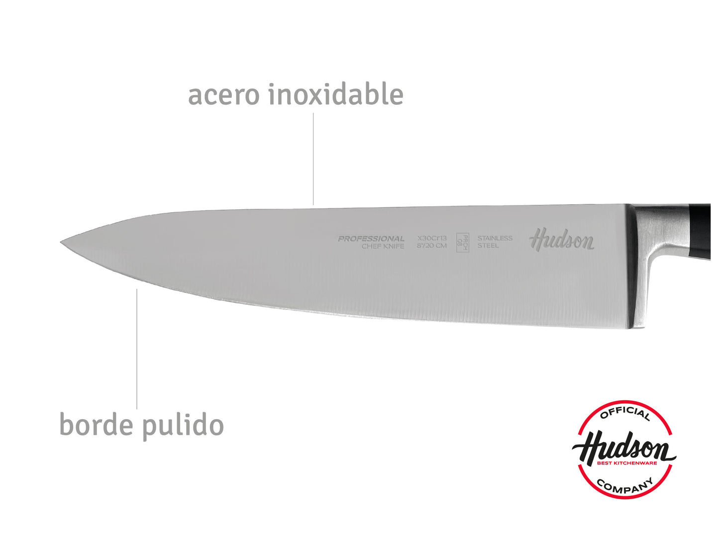 Cuchillo Chef 8 Linea Hudson Acero Inoxidable