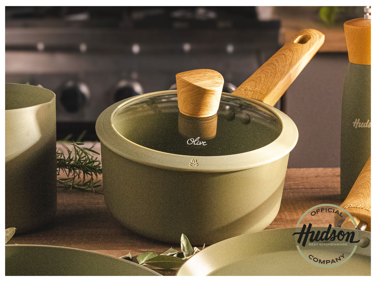 Batería Olive Aluminio c/ Antiadherente 8 Piezas + Mango de Soft Touch