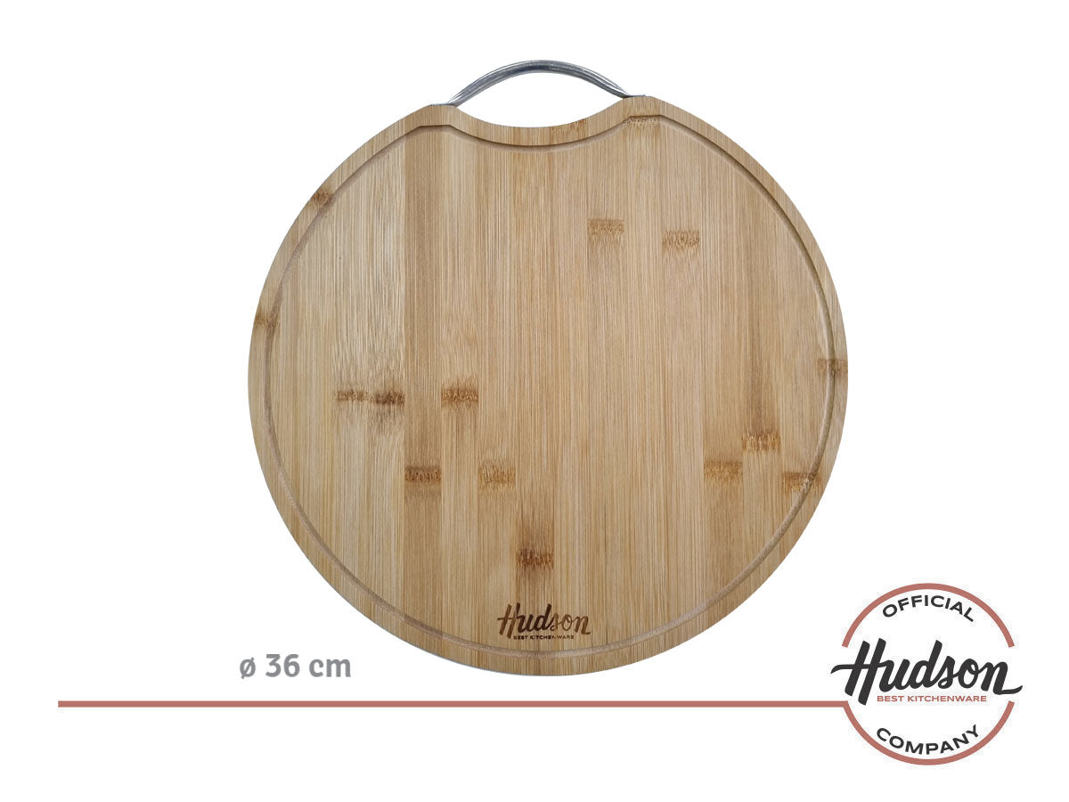 Tabla Pizzera De Madera Bambú Cocina Hudson 36 Cm X 1,5 Cm