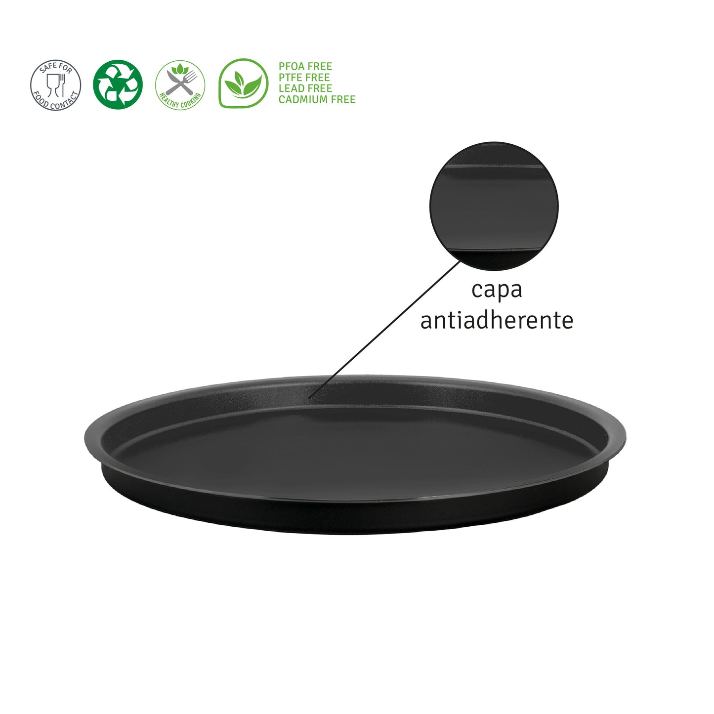 Pizzera Redonda Con Doble Antiadherente 35 Cm Hudson