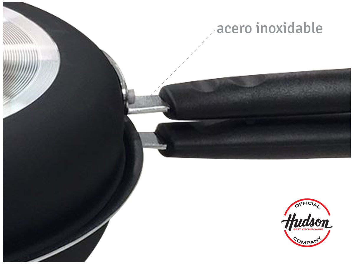 Sartén Doble Hudson Antiadherente 24 Cm Color Negro