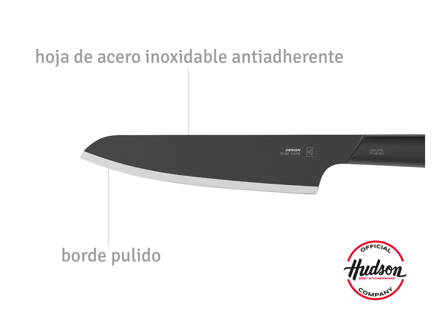 Cuchillo Chef 7 Acero Inoxidable Linea Design Hudson