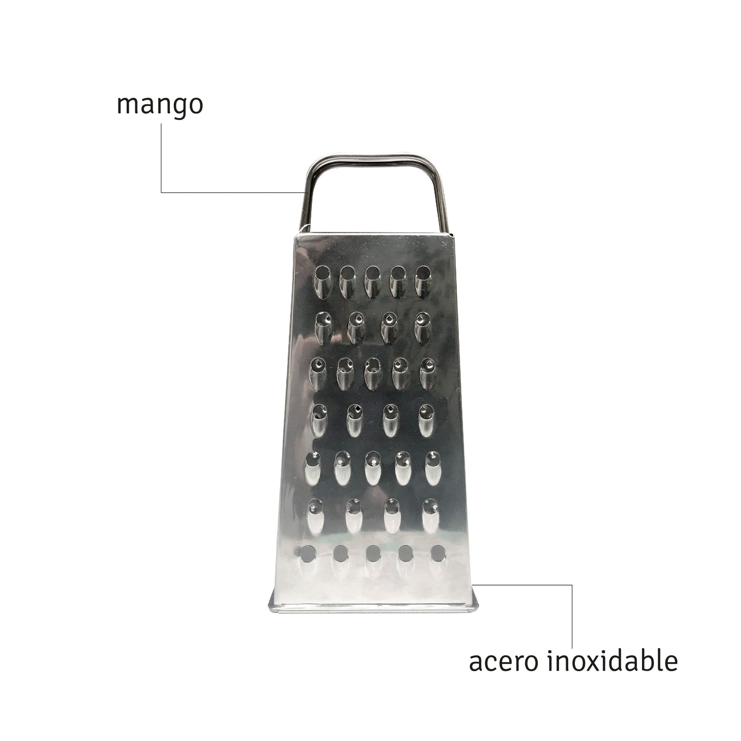 Rallador De Acero Inoxidable Hudson 4 Caras 21 Cm