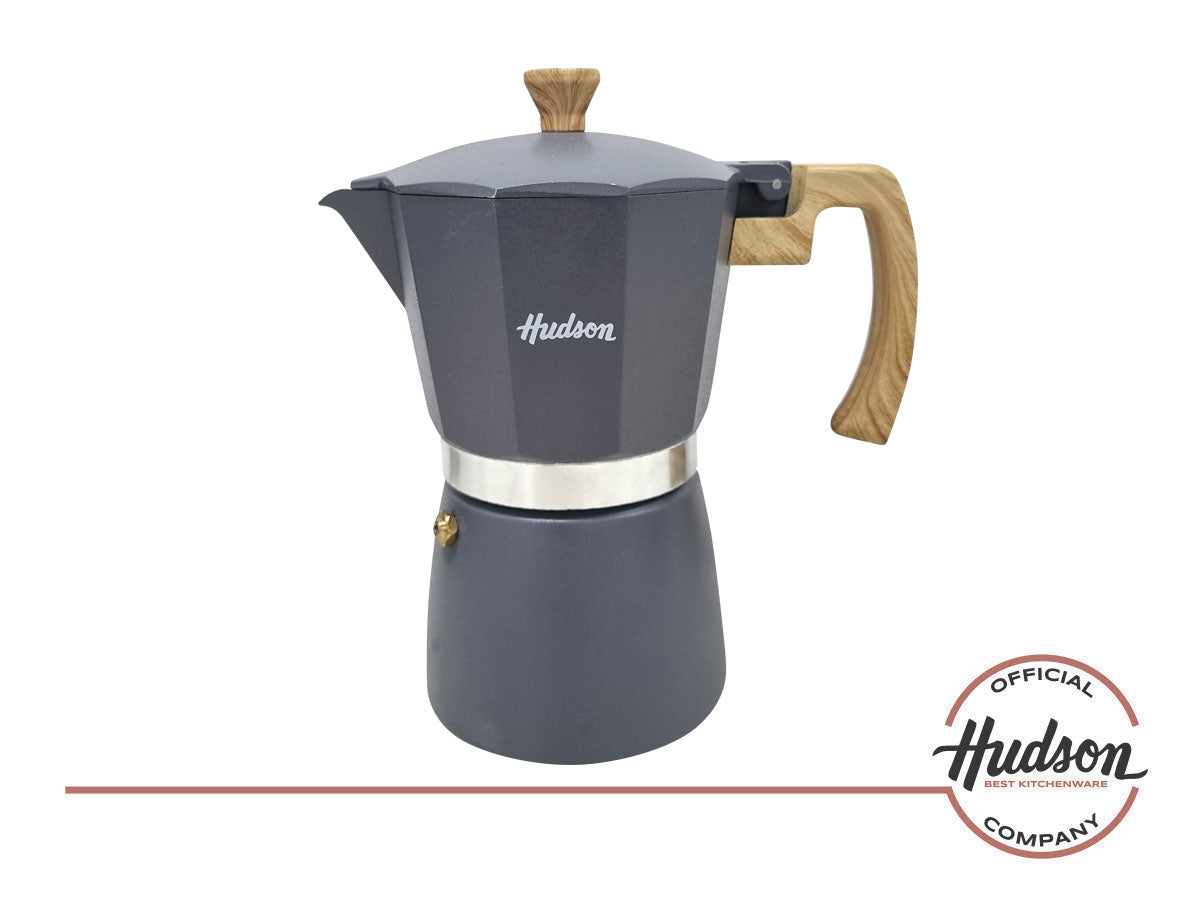 Cafetera Esmaltada Hudson Gris Estilo Italiana 6 Tazas