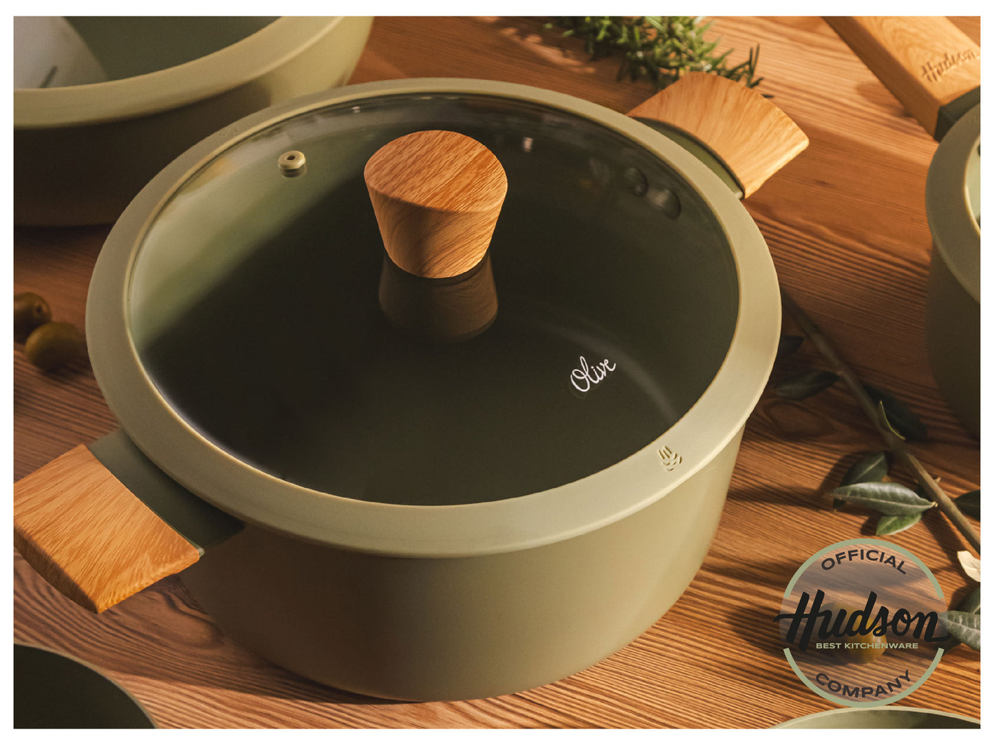 Olla Hudson Olive 26 Cm Con Antiadherente 5.5 L