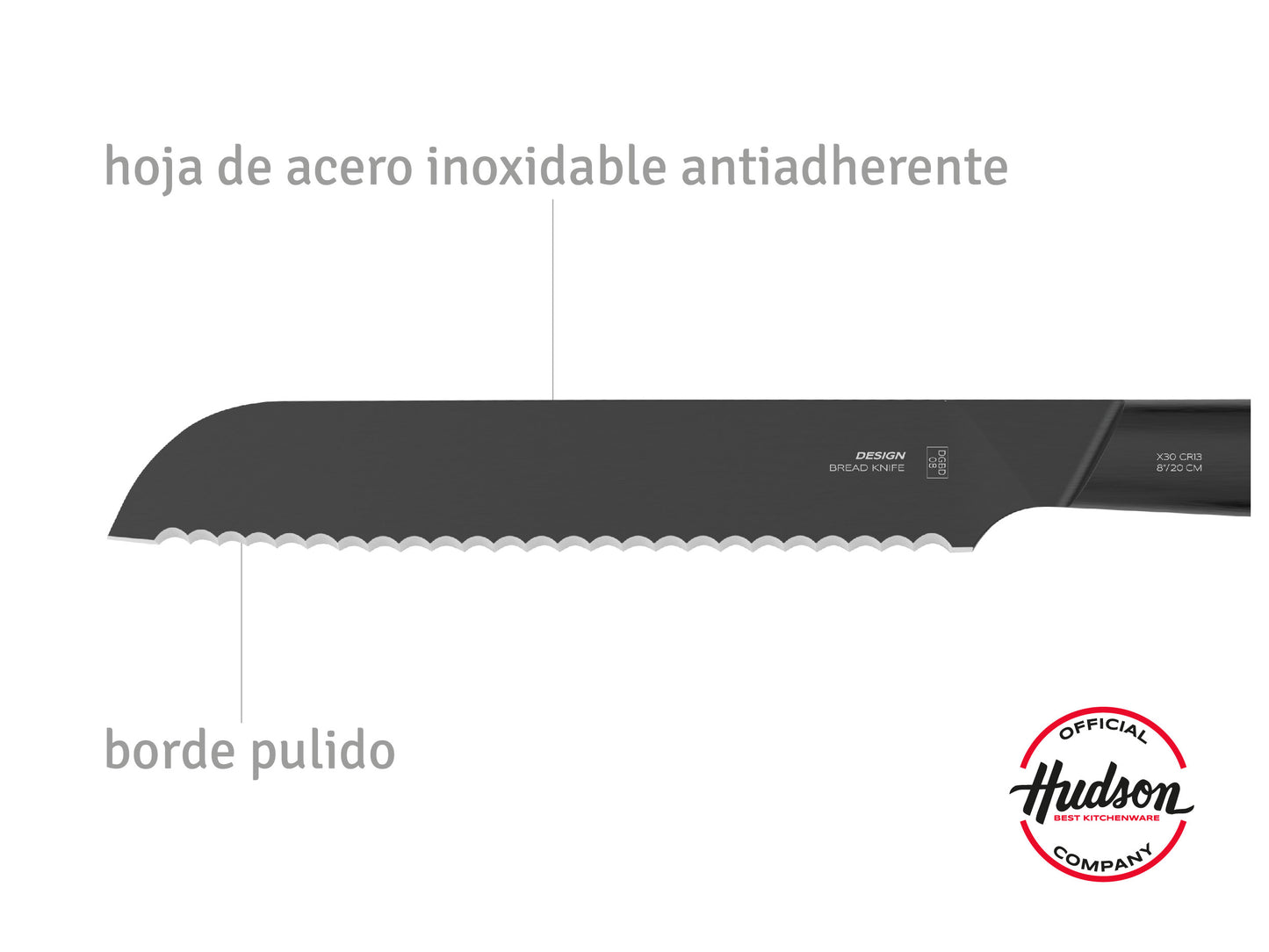 Cuchillo De Pan Acero Inoxidable8'' Linea Hudson Design