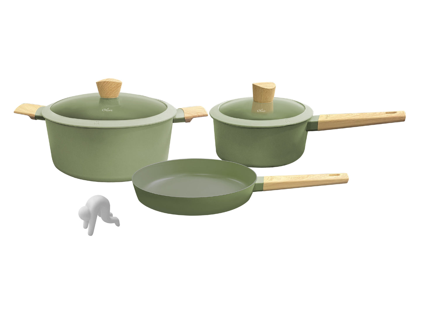 Batería De Cocina Hudson 5 Piezas Antiadherente Aluminio