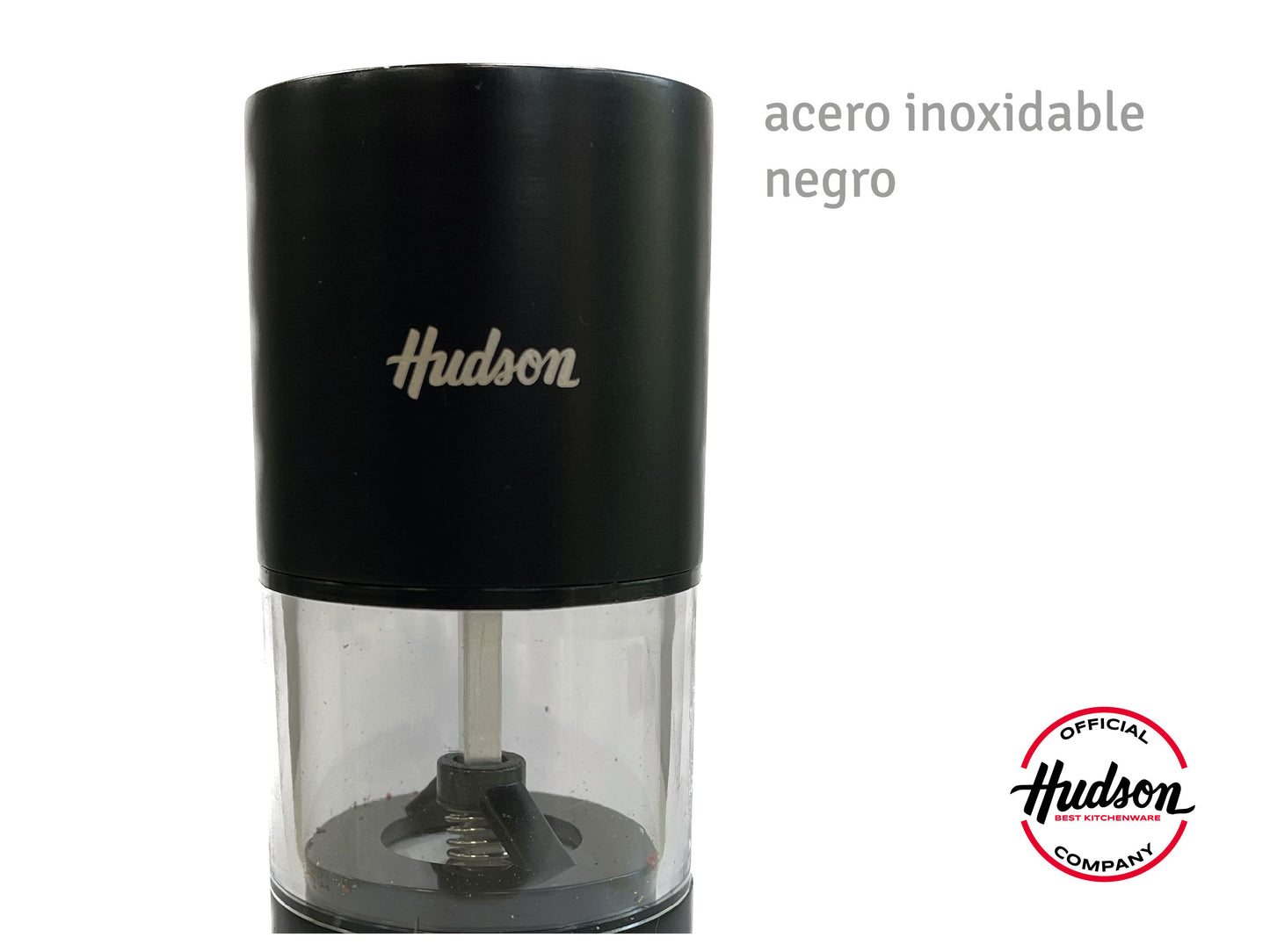 Molinillo De Acero Inoxidable Negro 125 Mm Linea Hudson