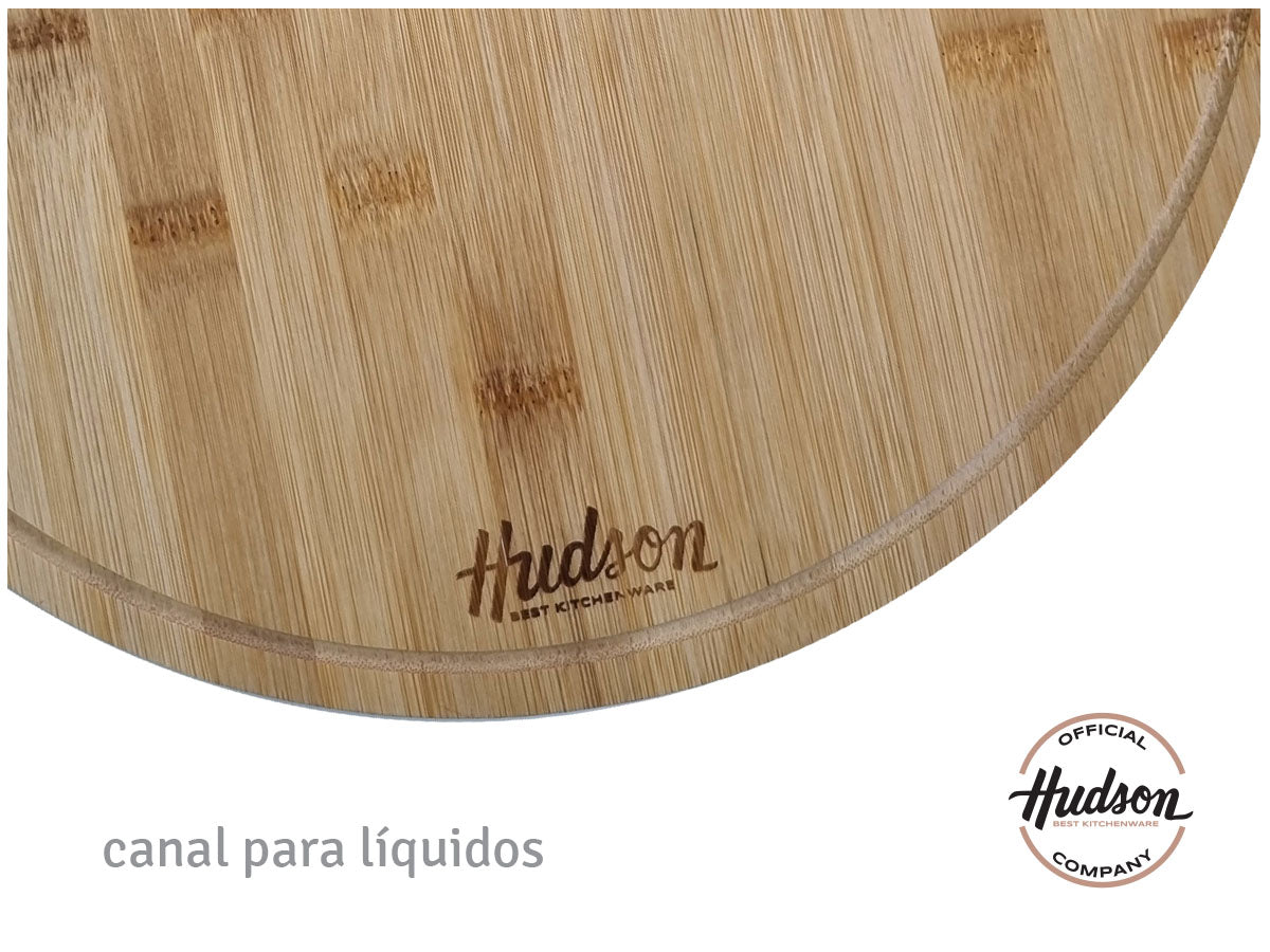 Tabla Pizzera De Madera Bambú Cocina Hudson 36 Cm X 1,5 Cm