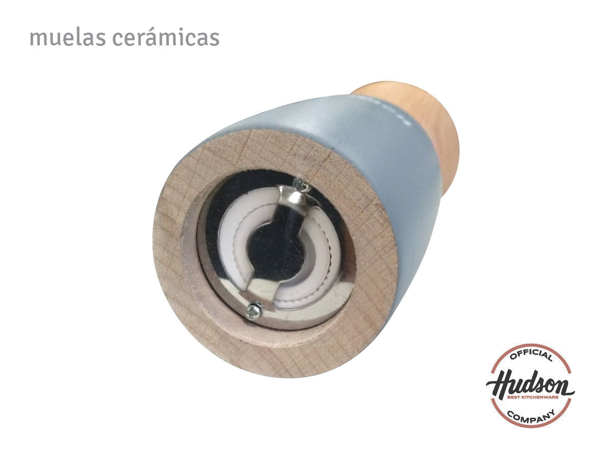 Molinillo De Madera Hudson Laqueado Color Gris 15 Cm