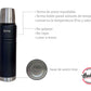Termo Botella Térmica 1L Acero Inoxidable Doble Pared Negro