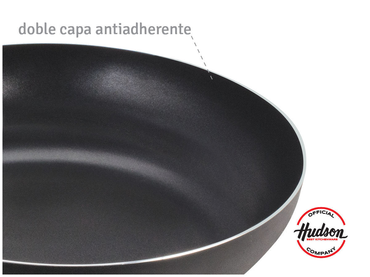 Sartén Doble Hudson Antiadherente 24 Cm Color Negro